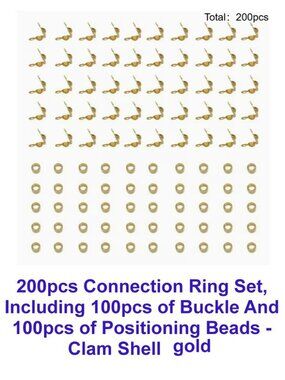200pcs Connection Ring Set, Including 100pcs of Buckle And 100pcs of Positioning